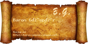 Baron Gáspár névjegykártya